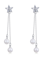 für Erwachsenen Hochzeits-Ohrringe Piercing Ohrringe Tropfen-Ohrringe Cubic Zirkonia mit Navette-Schliff in Silbern für Damen Kupfer Blumen