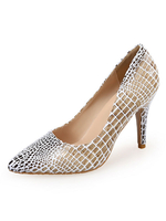 Frau Animal Print High Heels Spitzschuh Pfennigabsatz schicke Pumps