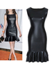 Frau Club Kleid Sexy Jewel Neck Rüschen ärmellos
