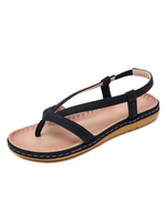 Frau flache Sandalen flache Leder Chic