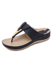 Frau flache Sandalen flacher PU-Lederstrand