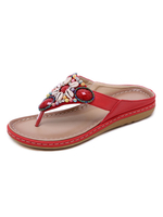 Frau Flip Flops Modisches atmungsaktives PU-Leder