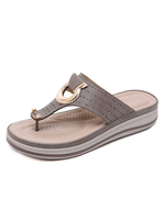 Frau Flip Flops Sexy Metallic Skid Resistant Leder