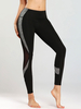Frau Gamaschen dünne Zweifarbige Cut Out Polyester Yoga Pants