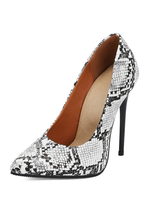 Frau High Heels Pointed Toe Pumps Schlangenmuster Stöckelabsatz Sexy Plus Size Schuhe