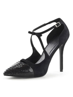 Frau High Heels Slip-On Spitzzehen Stiletto Heel Pailletten Sexy Vintage Schuhe