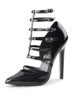 Frau High Heels spitzen Zehen Stiletto Absatz Pailletten Sexy Vintage schwarze Schuhe