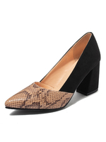 Frau High Heels Spitzschuh Chunky Heel Pumps Plus Size Schuhe