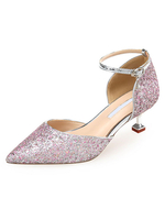 Frau Kitten Heels Chic Spitz Pailletten Fantastische Abendschuhe für Party