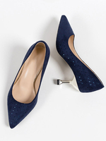 Frau Mid-Low Heels Chic Spitzschuh Kitten Heel Slip-On Pumps