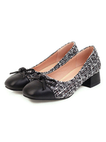 Frau Mid-Low Heels Square Toe Block Ferse Elegante Pumps