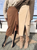 Frau Rock Kaffee braun Polyester natürliche Taille unregelmäßige Glamour Classic