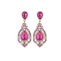 Frauen baumeln Ohrringe Edelstein Jeweled Strass Perlen Ovale Form Vintage baumeln Ohrringe