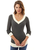 Frauen-beiläufiger Pullover mit V-Ausschnitt zweifarbiger Pullover-Pullover