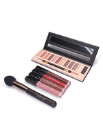 Frauen bilden Lippenstift-Augenschatten-Puder-Bürsten-kombinierte 3 Stück-Sätze