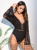 Frauen Black Body V-Ausschnitt Bell Sleeve Cut Backless Sexy Top