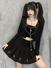 Frauen Black Gothic Jacke Gothic Baumwolle Retro Langarm Jacke