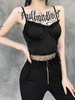Frauen Black Gothic Tanks Gothic Polyester Retro Kostüme