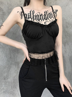 Frauen Black Gothic Tanks Gothic Polyester Retro Kostüme