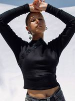 Frauen Black Gothic Top Gothic Polyester Retro Tops