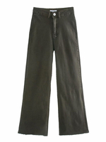 Frauen Black Jeans Mom Jeans Baumwolle Raised Waist Hose Gerade Cowboyhose