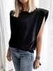 Frauen Black Tees Jewel Neck Ärmelloses T-Shirt