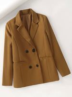 Frauen Blazer Jacke Chic Turndown Kragen Knöpfe Langarm Polyester Mäntel Outwear
