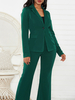 Frauen-Blazer-Klage Grüne Langarm-Blazer mit Hosen