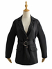 Frauen Blazer Mantel Chic Turndown Kragen Knöpfe Langarm Polyester Casual Coat