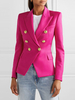 Frauen Blazer Rose Turndown Kragen Langarm Knöpfe Kurze Jacken