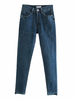 Frauen Blue Jeans Cowboy Baumwolle lange gerade gerade Tapered Fit Demin Hose