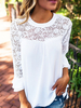 Frauen Bluse 2021 Chiffon mit Rundkragen Alltagskleidung und Spitzen