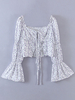 Frauen Bluse Weiß Polyester Langarm Sweet Tops