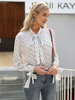 Frauen Bluse Weiße Knöpfe Akademische Langarm Polyester Tops Süßes Hemd