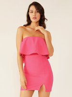 Frauen Bodycon Kleider Hot Pink Ärmelloses Sexy Etuikleid Midi Fit Kleid