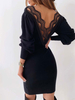 Frauen Bodycon Kleider Weiß mit V-Ausschnitt-beiläufige lange Hülsen-Bleistift-Kleid