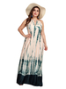 Frauen Bohemian Kleider plus Größe Kleidung Blumendruck Backless Grün Polyester V-Ausschnitt Maxikleid