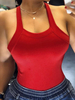 Frauen Cami Top Red Straps Hals Sexy Bow Cotton Blend Camis Für Frauen