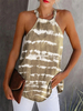 Frauen Cami Top Straps Neck Tie Dye Aprikose Polyester Casual Frauen Camis