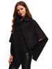 Frauen Cape Coat Half Sleeve Umlegekragen Reißverschluss übergroßen Poncho Coat
