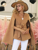 Frauen Cape Mantel Langarm Tie Gürtel Khaki Poncho Wrap Coat