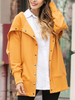 Frauen Casual Hoodies Gelb Langarm Kordelzug Kapuzenpullover