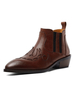 Frauen Chelsea Booties Rindsleder Spitz Flache Stiefeletten