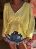 Frauen Chiffon Bluse V-Ausschnitt Casual Stripes Langarm Tops