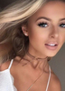 Frauen Choker Punk Grommet Leder braun Choker Halskette