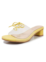 Frauen Clear Mules Blockabsatz Peep Toe Plus Size Heels