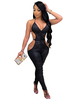 Frauen Club Kleid Black Straps Neck Polyester Sexy Kleid
