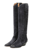 Frauen Cowboystiefel Vintage kniehohe Stiefel Leder Chunky Heel 2;4 "Stiefel
