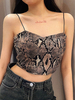 Frauen Crop Top Python Snake Print rückenfreie Camis