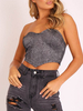 Frauen Crop Top rückenfrei trägerlos sexy Bandeau Tops